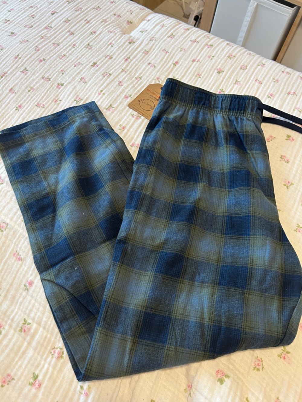 Men's Blue Green Plaid PJ Pants